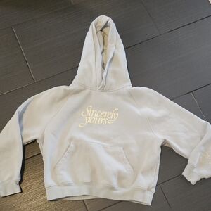Light Gray Hoodie with Sincerely Yours Embroidery